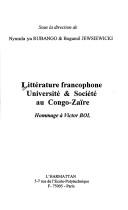 LITTERATURE FRANCOPHONE UNIVERSITE ET SOCIETE AU CONGO-ZAIRE
